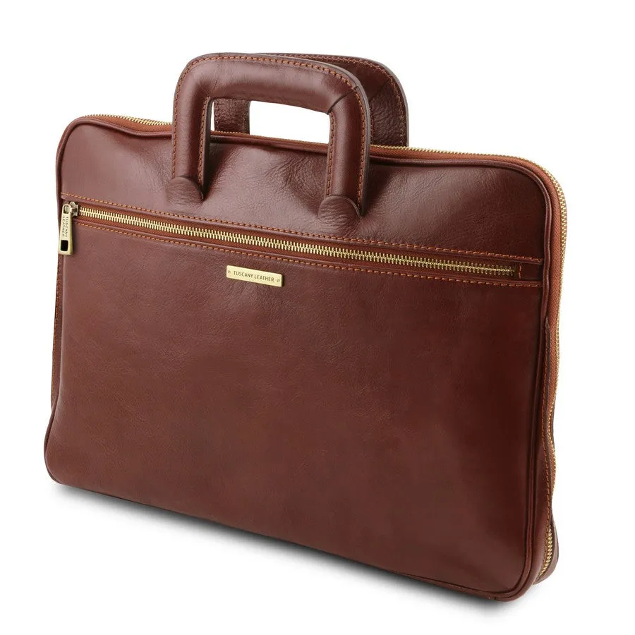 Caserta Leather Document Briefcase