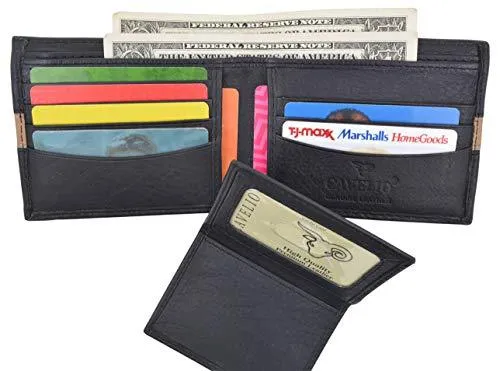 Cavelio Bifold Removable Card ID Holder Men's Premium Leather Wallet 404589