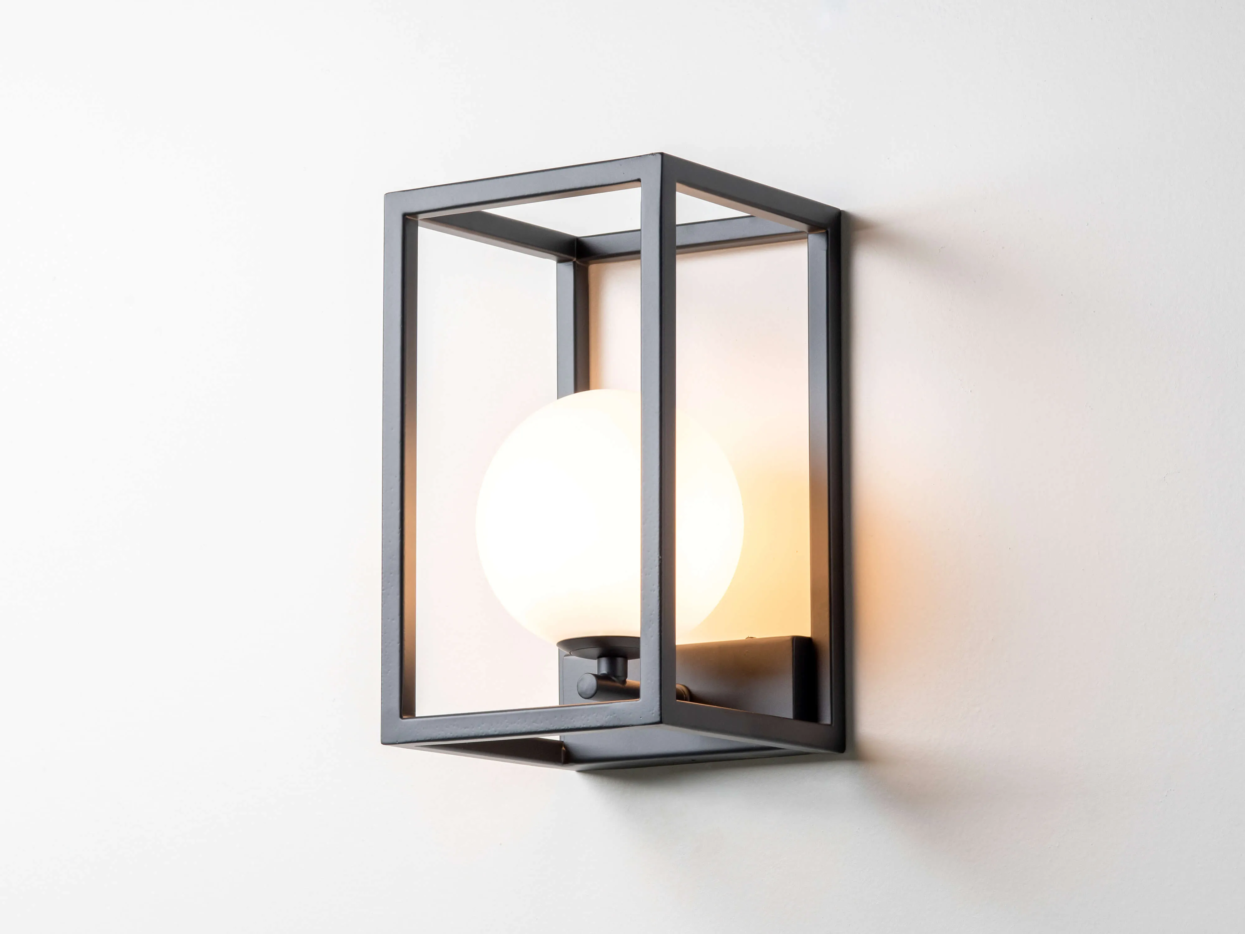 Charcoal grey lantern wall light