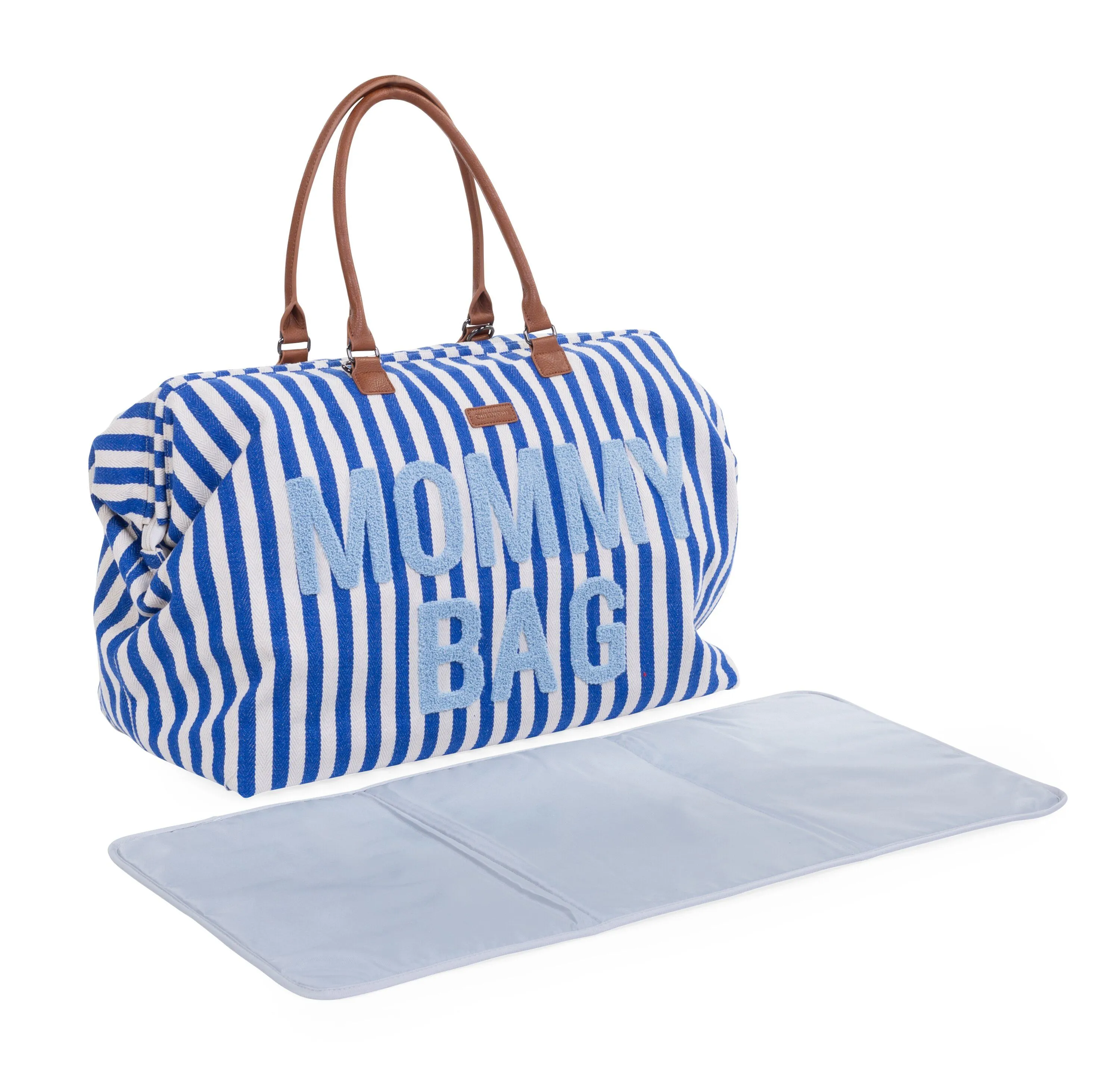 Childhome Weekendtas Mommy Bag Verzorgingstas | Stripes Electric Blue / Light Blue