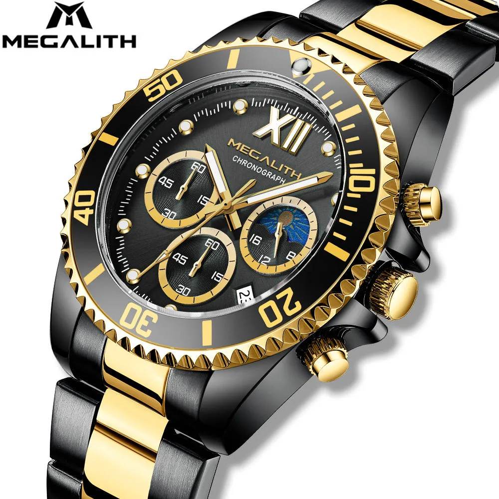 Chronograph Watch | Solid Steel | Megalith 8289M