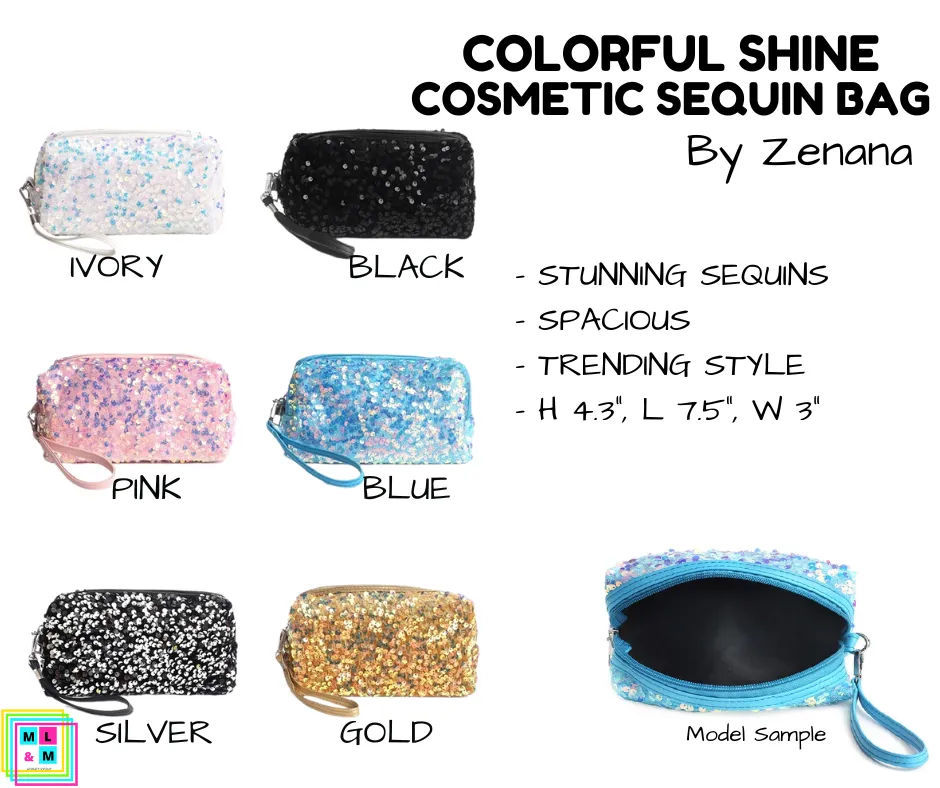 Colorful Shine Cosmetic Sequin Bag - Multiple Colors