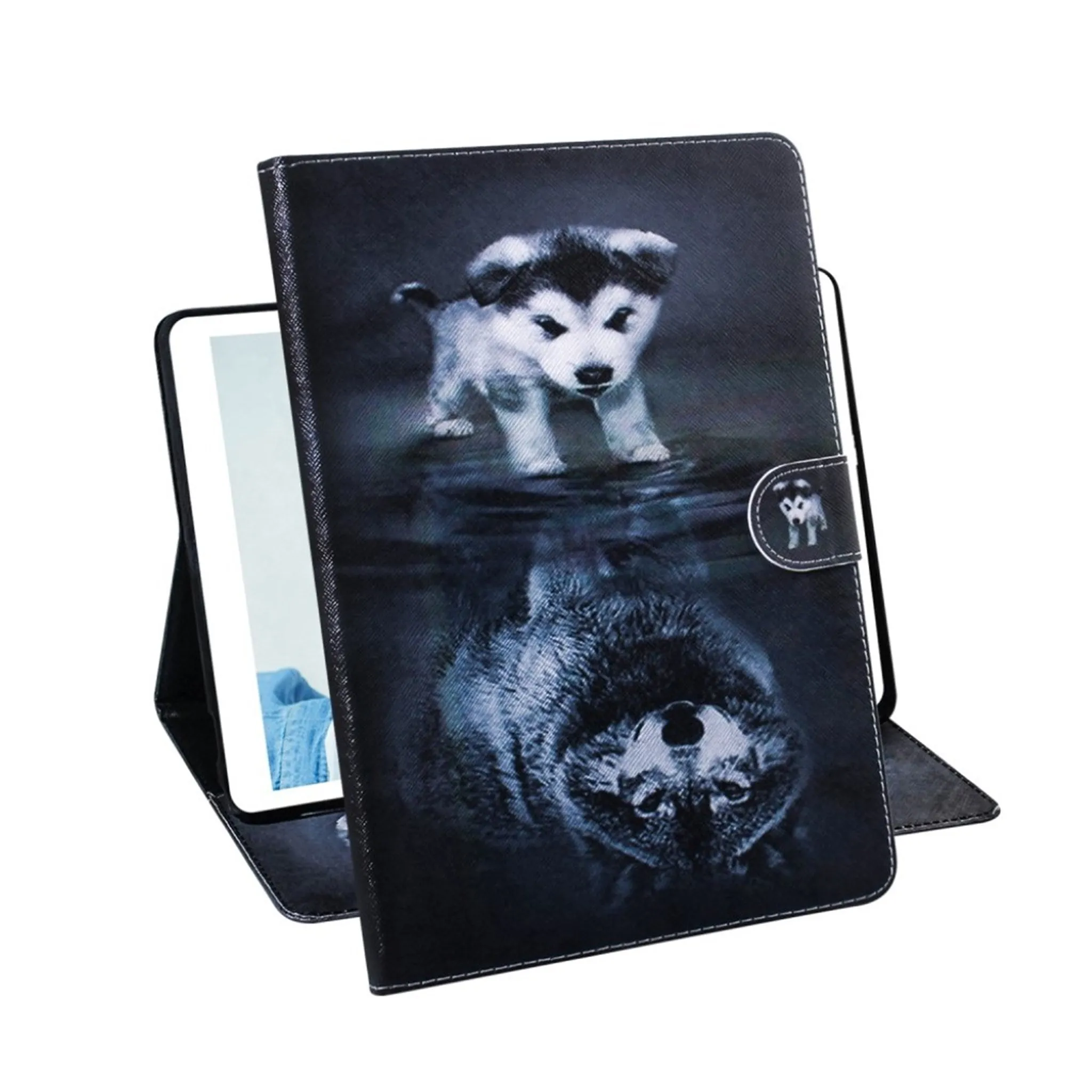 Cool pattern leather flip case for Samsung Galaxy Tab A7 10.4 (2020) - Dog / Wolf