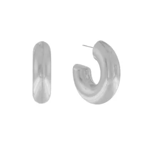 Courage Waterproof C Statement Earring Silver Plating