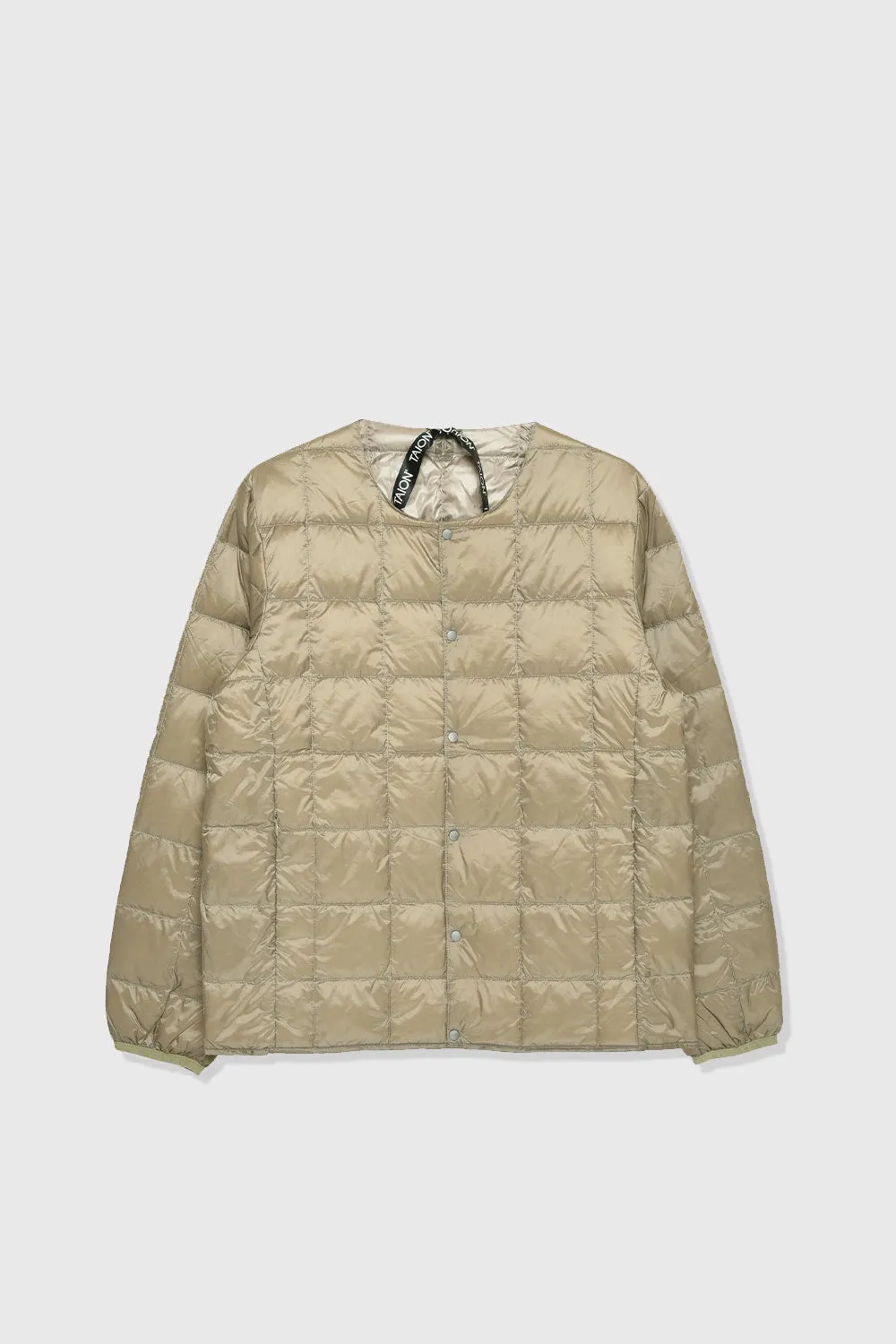 Crew Neck Down Jacket - Khaki