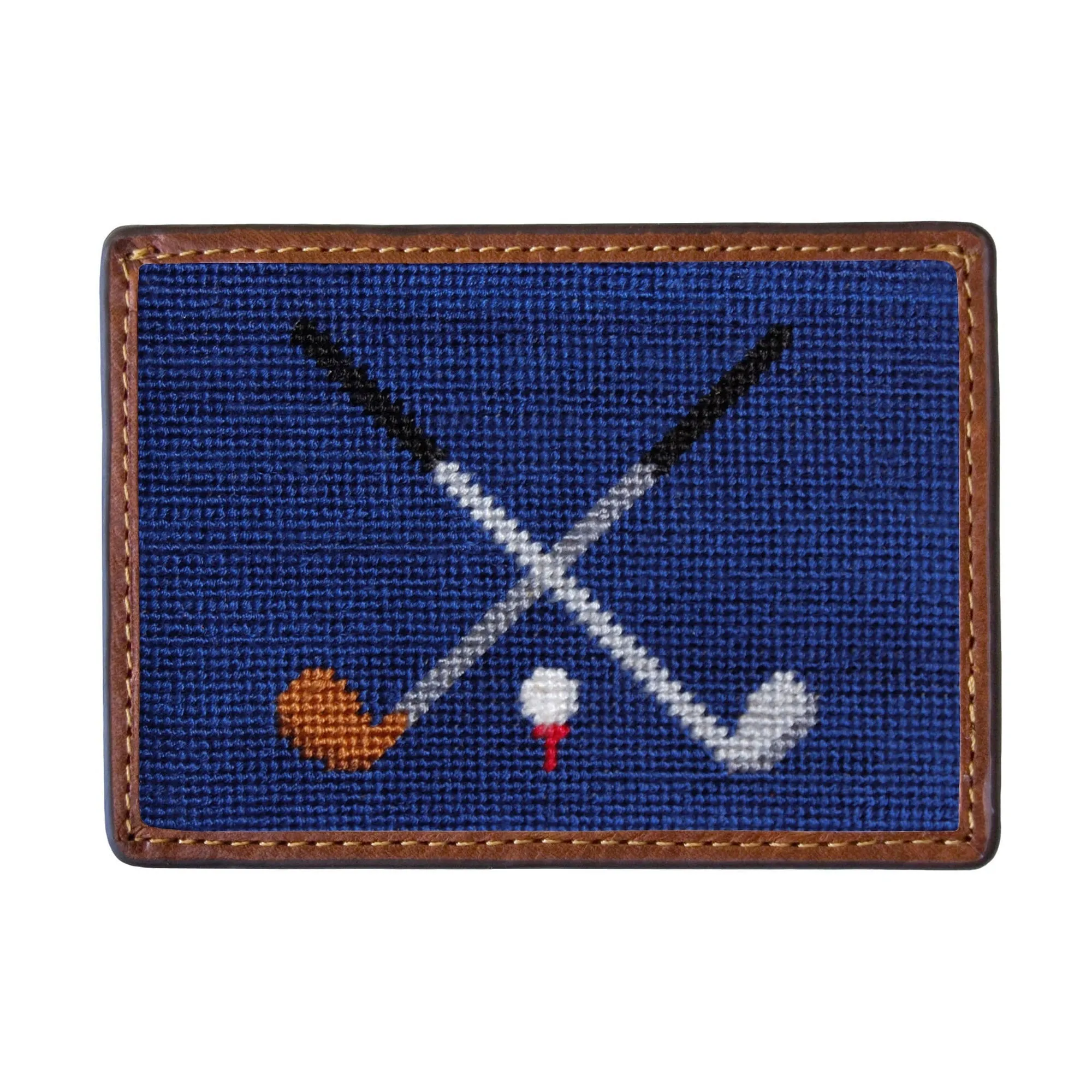 Crossed Clubs Card Wallet - Navy