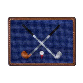 Crossed Clubs Card Wallet - Navy