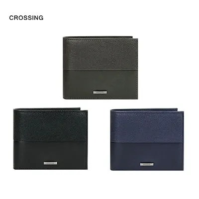 Crossing Infinite Bi-Fold Leather Wallet With Flap And Coin Pouch RFID