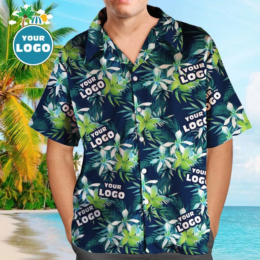 Custom Hawaiian Shirt with Face Custom Dog Face Tropical Shirts Leaves