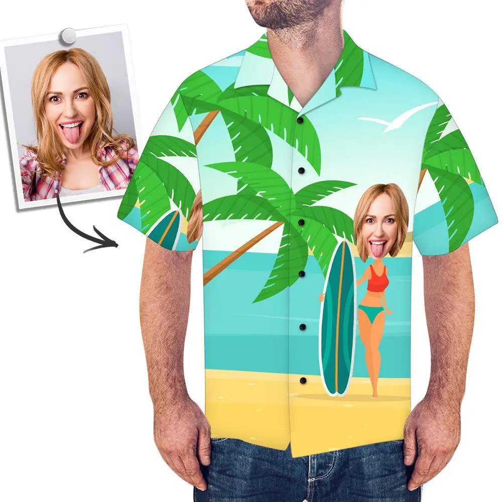 Custom Hawaiian Shirt with Face for Men Vacation Surfing Bulk Buying