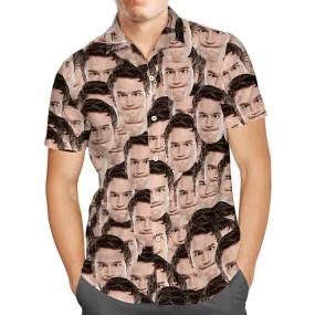 Custom Hawaiian Shirt with Face on it Men's Hawaiian Shirt Face Mash