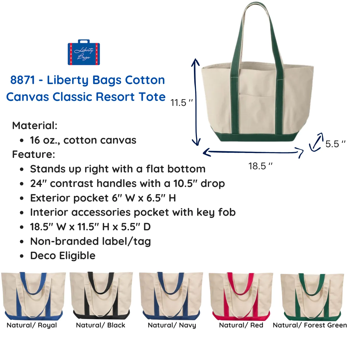 Custom Tote Bags with Logo - Embroidered Business Company Logo