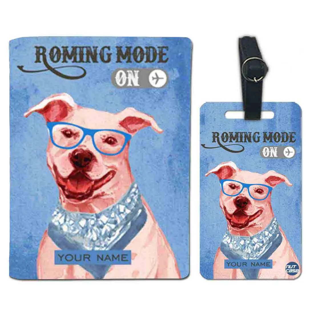 Customized Passport Cover Travel Luggage Tag - Hipster Lab Dog