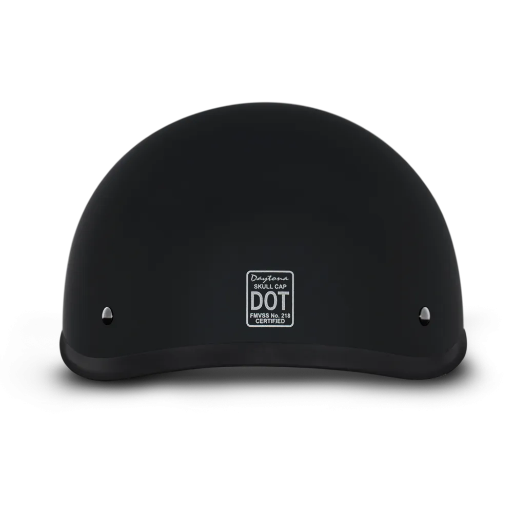 Daytona D.O.T Skull Cap Motorcycle Helmet Dull Matte Black No Visor