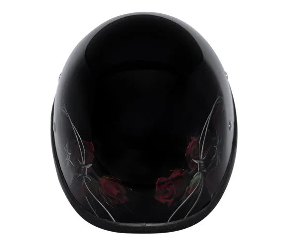 Daytona Eagle Novelty Motorcycle Helmet with Rose and Thorns