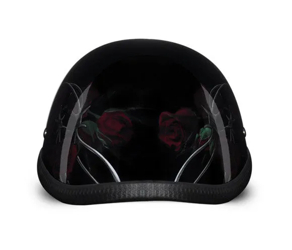 Daytona Eagle Novelty Motorcycle Helmet with Rose and Thorns