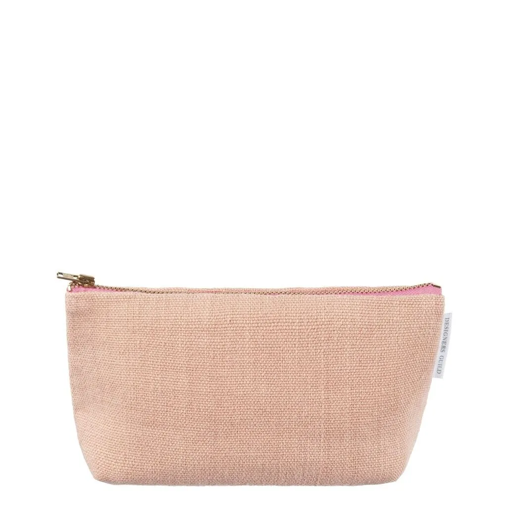 Designers Guild Brera Lino Peach Medium Toiletry Bag