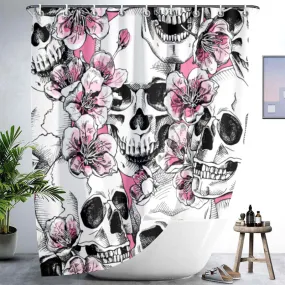 Digital Printing Skull Waterproof Shower Curtain Bathroom