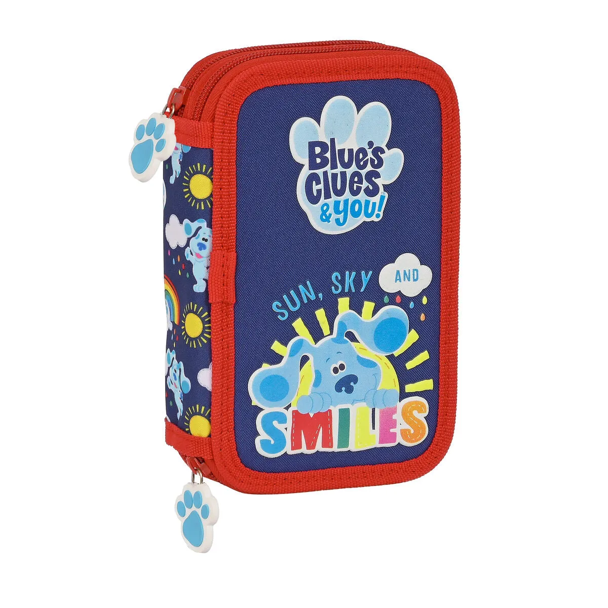 Double Pencil Case Blue's Clues Navy Blue (28 Pieces)