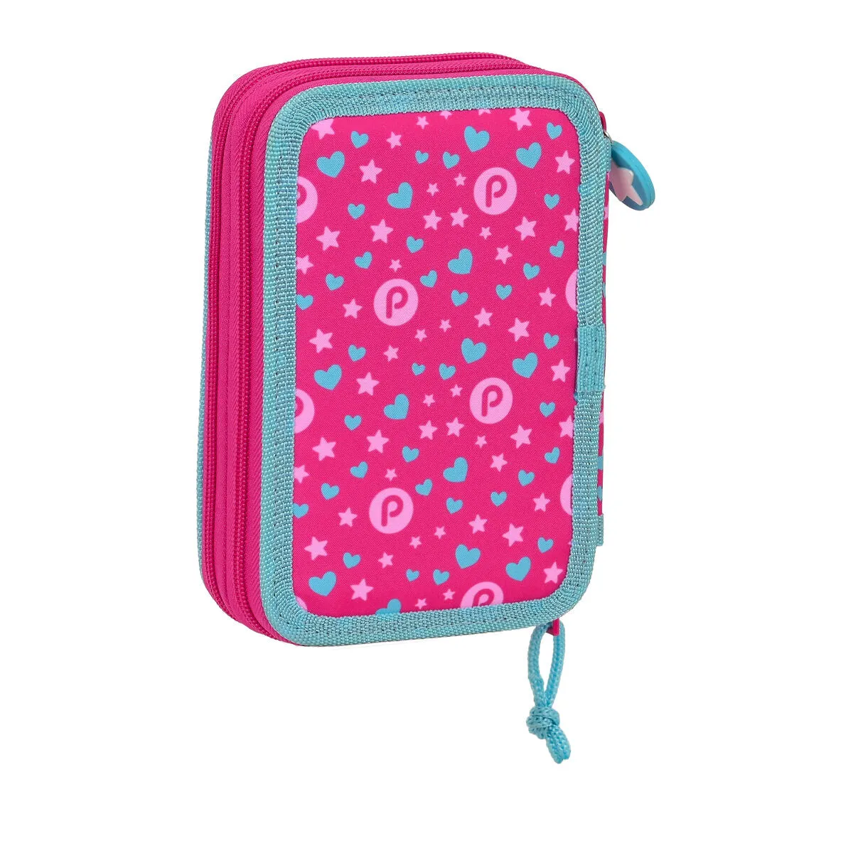 Double Pencil Case Pinypon Blue Pink 12.5 x 19.5 x 4 cm (28 Pieces)