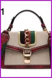 Elegant Lady Stripes Handbag Cross Body Bag F098