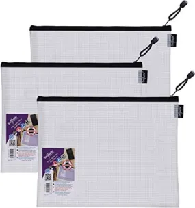 EVA Mesh Zippa Bag Foolscap Black HC Pack of 3