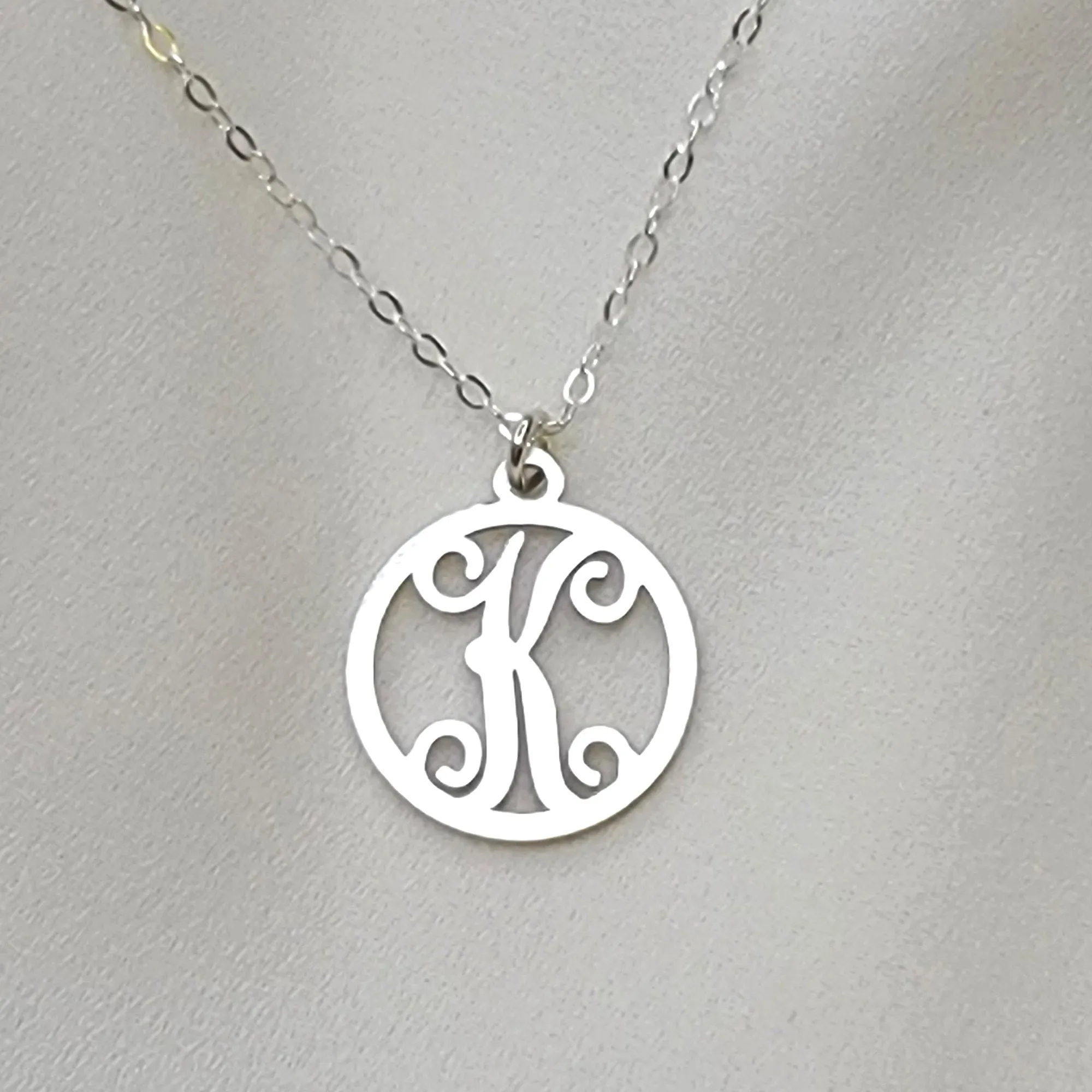 Fancy Letter Monogram Initial Necklace - CG450N. Starts at