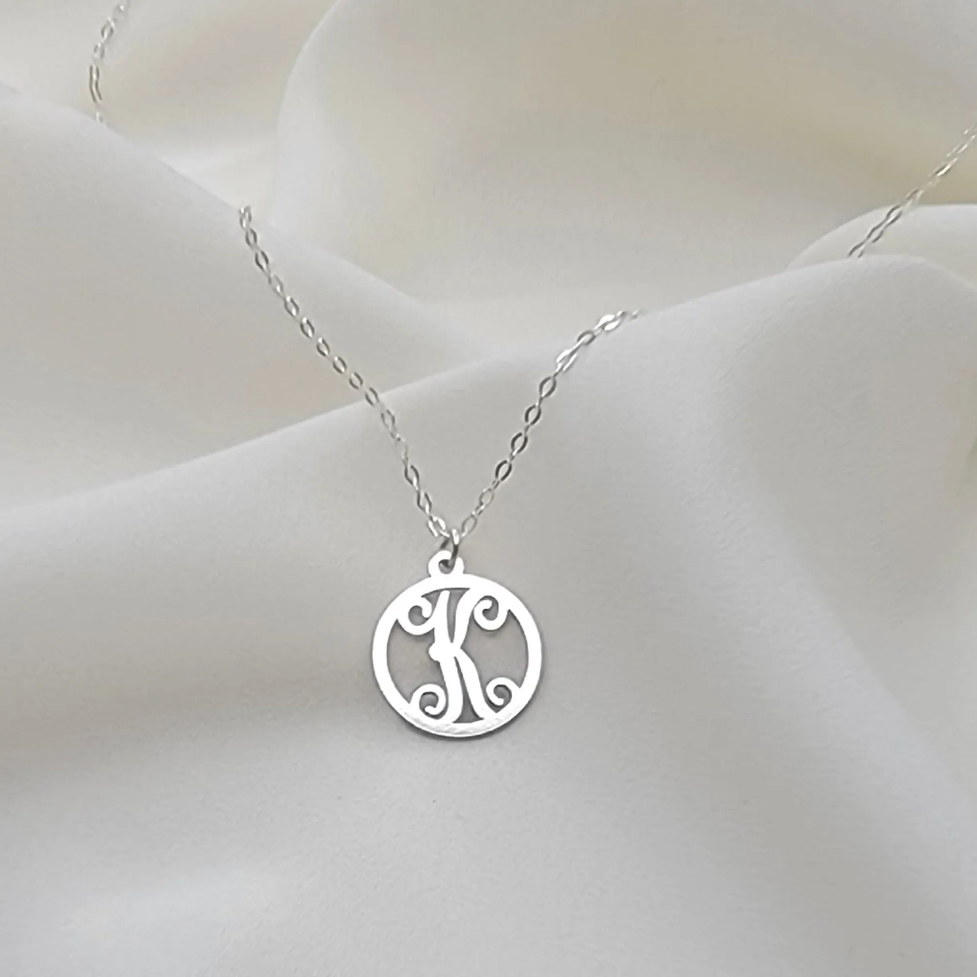 Fancy Letter Monogram Initial Necklace - CG450N. Starts at