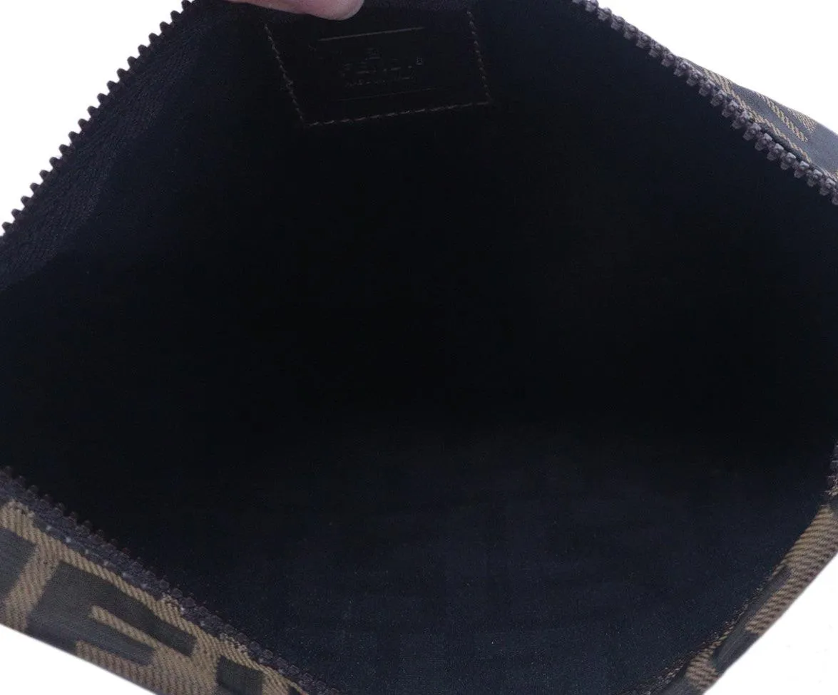 Fendi Black & Brown Logo Cosmetic Bag