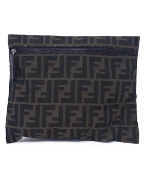 Fendi Black & Brown Logo Cosmetic Bag