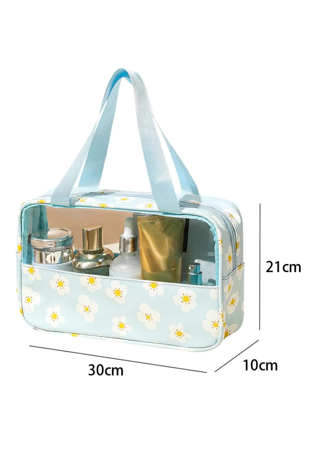 Floral Waterproof Clear Makeup Bag