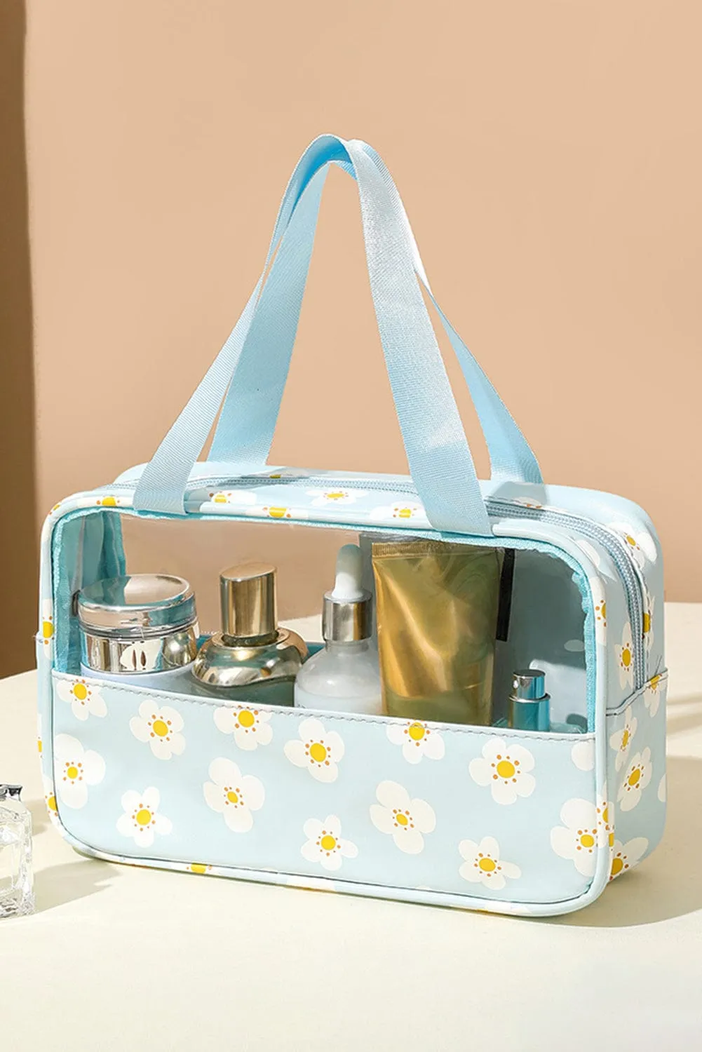 Floral Waterproof Clear Makeup Bag