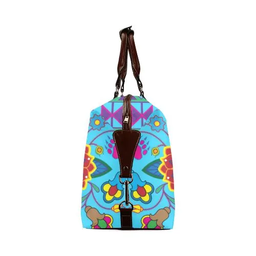 Geometric Floral Winter-Sky Blue Classic Travel Bag