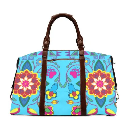 Geometric Floral Winter-Sky Blue Classic Travel Bag