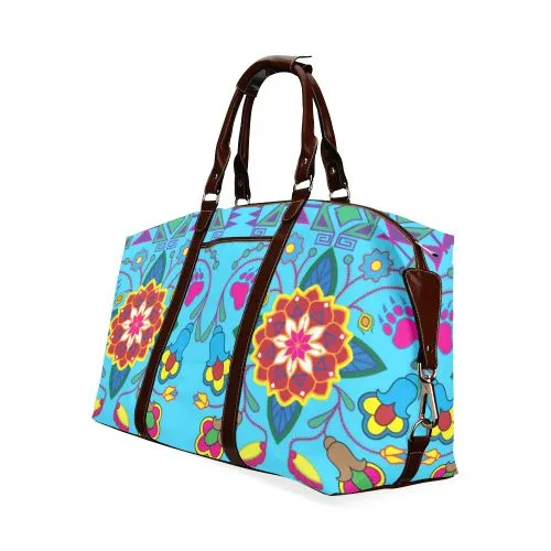 Geometric Floral Winter-Sky Blue Classic Travel Bag