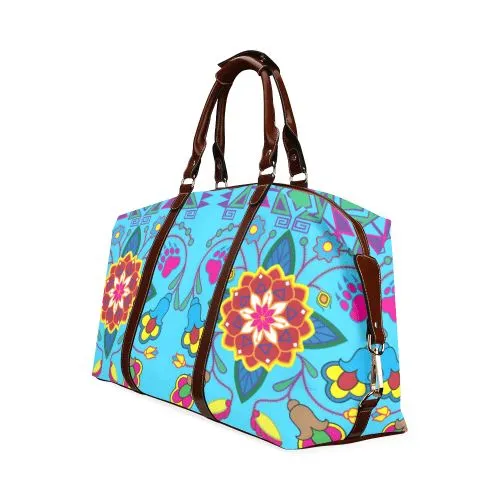 Geometric Floral Winter-Sky Blue Classic Travel Bag