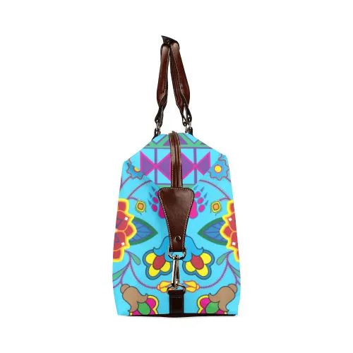 Geometric Floral Winter-Sky Blue Classic Travel Bag