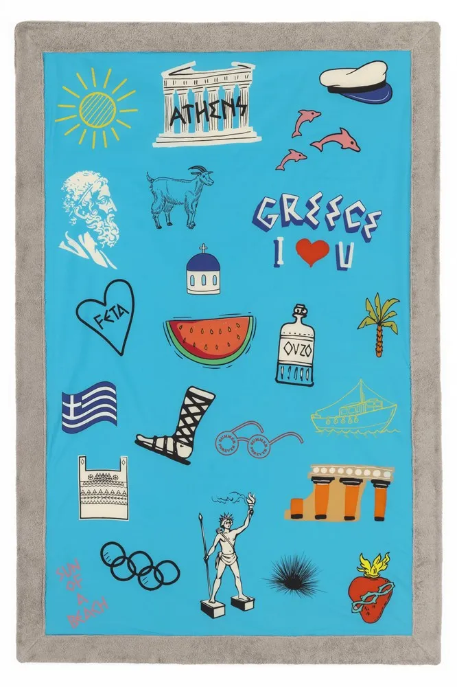 Greece I Love you Blue | Signature Beach Towel