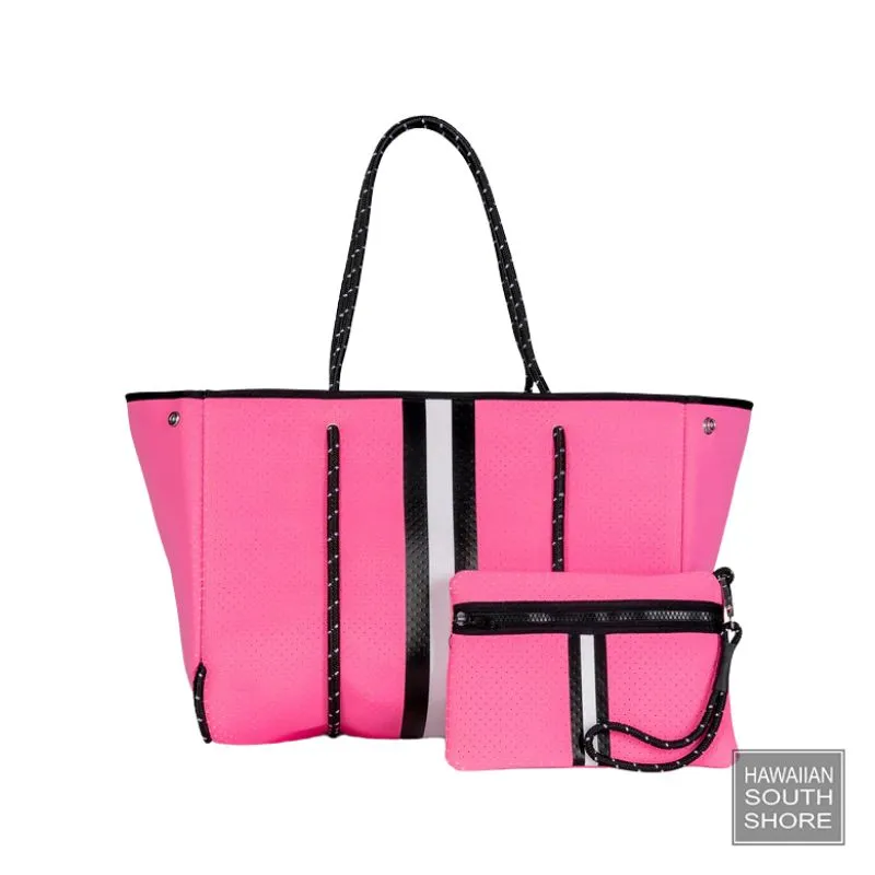 HA Bag Grayson HILLS Neoprene Tote Palm Leaf Lining