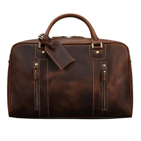 Handcrafted Crazy Horse Leather Travel Duffle