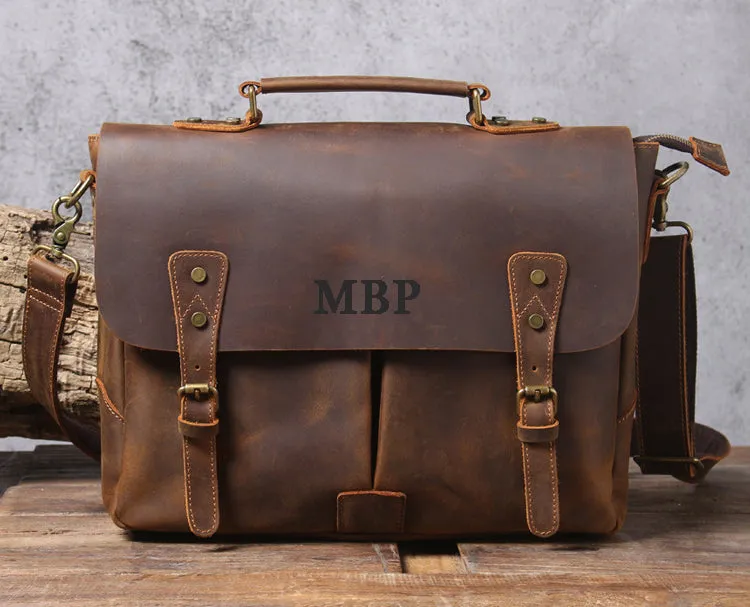 Handmade Full Grain Rustic Leather Messenger Bag Leather Laptop Bag Men Briefcase Satchel Handbag Crossbody Bag Best Men Gift