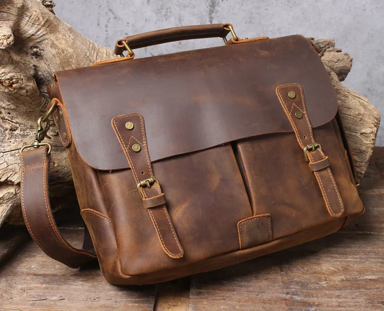 Handmade Full Grain Rustic Leather Messenger Bag Leather Laptop Bag Men Briefcase Satchel Handbag Crossbody Bag Best Men Gift