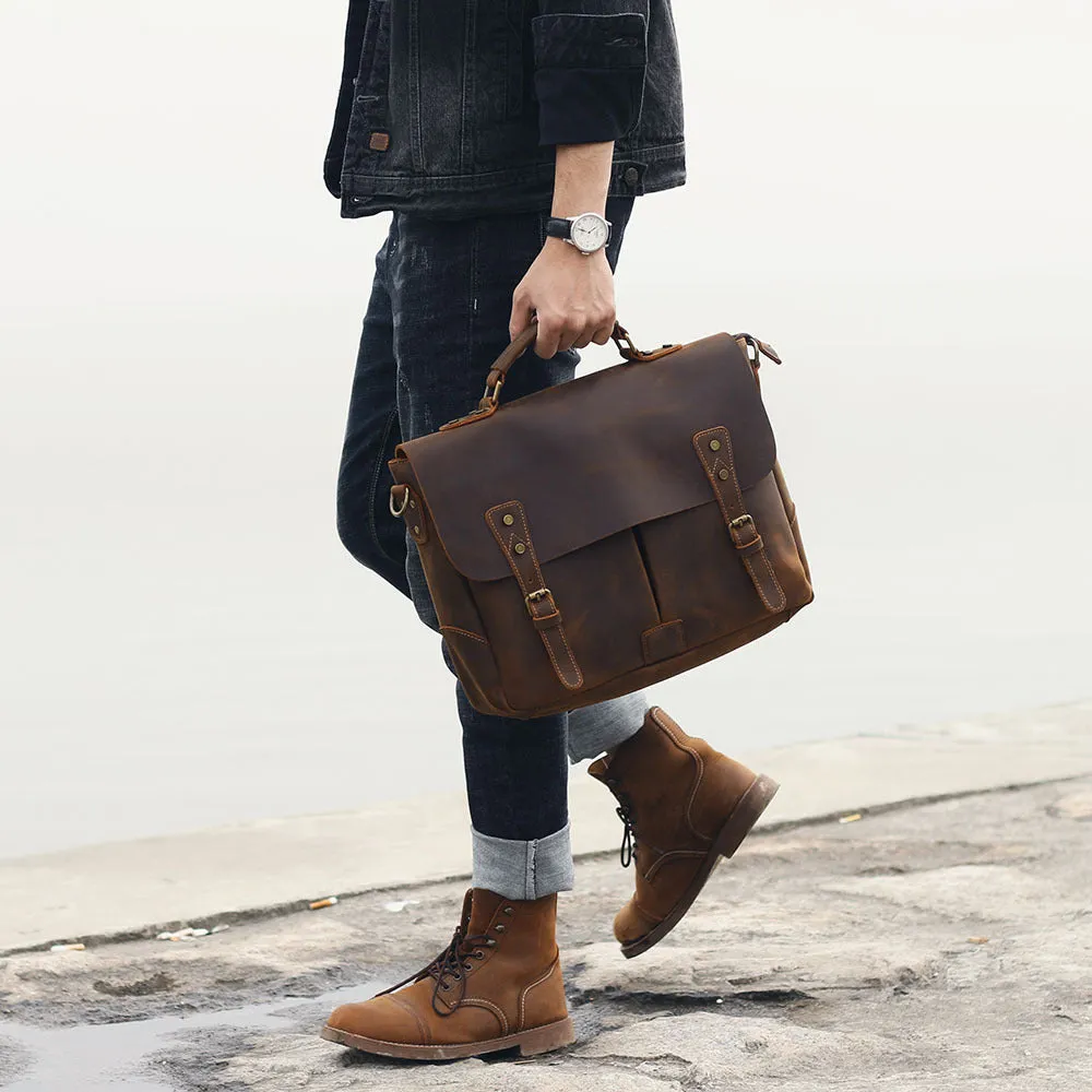 Handmade Full Grain Rustic Leather Messenger Bag Leather Laptop Bag Men Briefcase Satchel Handbag Crossbody Bag Best Men Gift