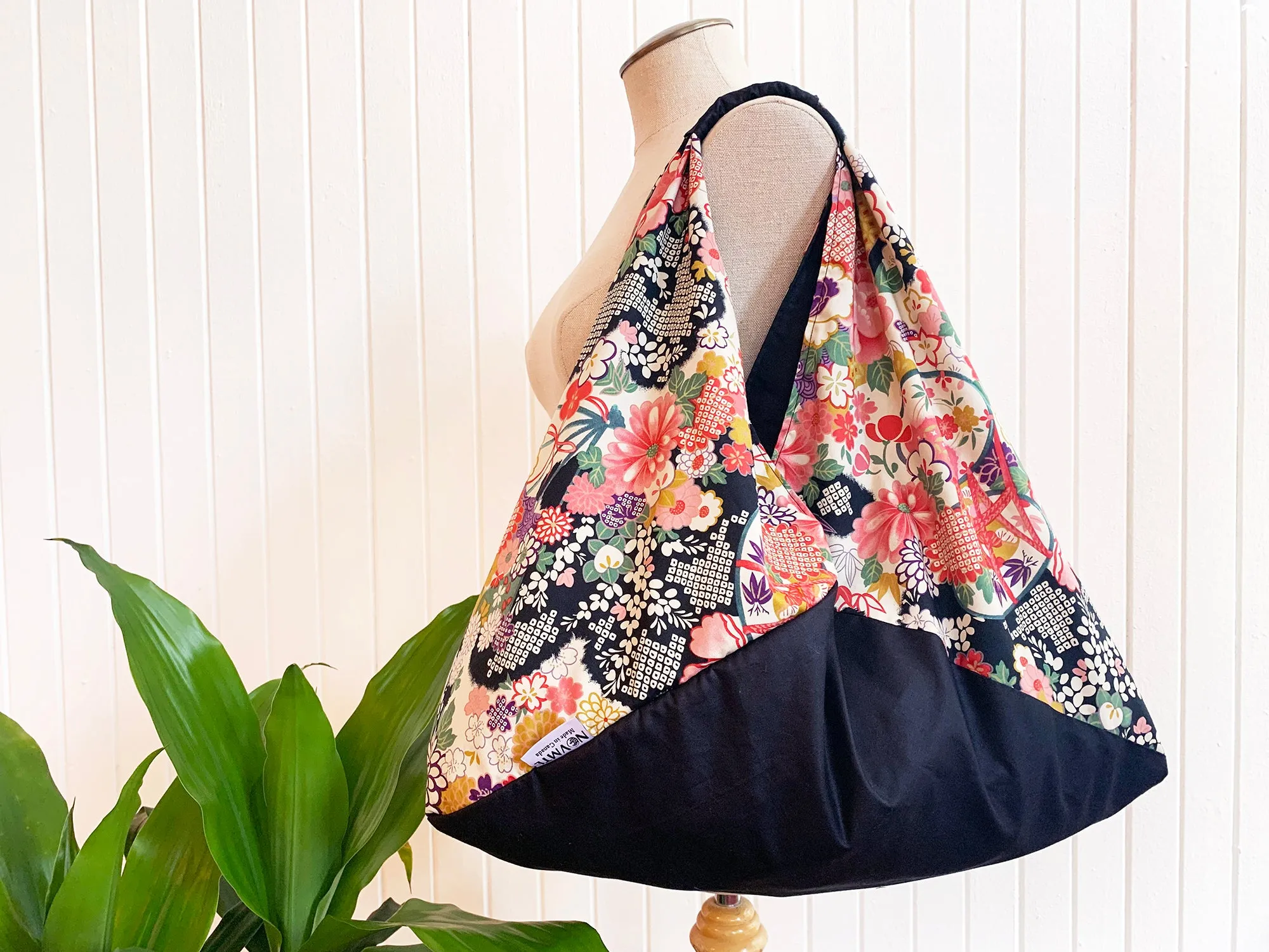 *Handmade* Origami bag | Market bag | Chrysanthemum (Black)