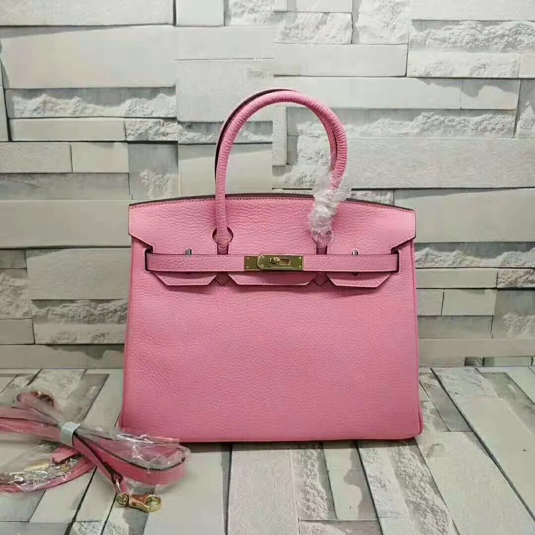 HM Birkin Pink For Women Gold Toned Hardware 14in/35cm 