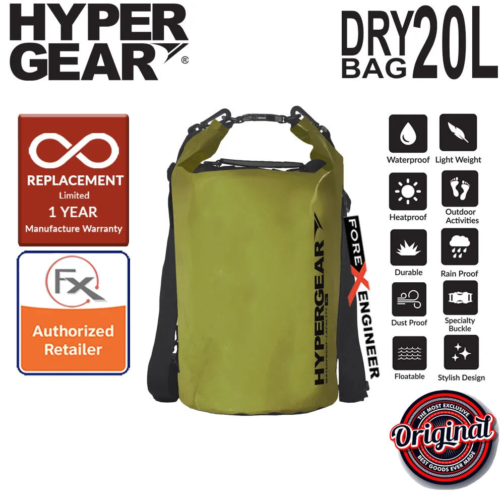 HyperGear Dry Bag 20L - IPX6 Waterproof Specification - Army Green