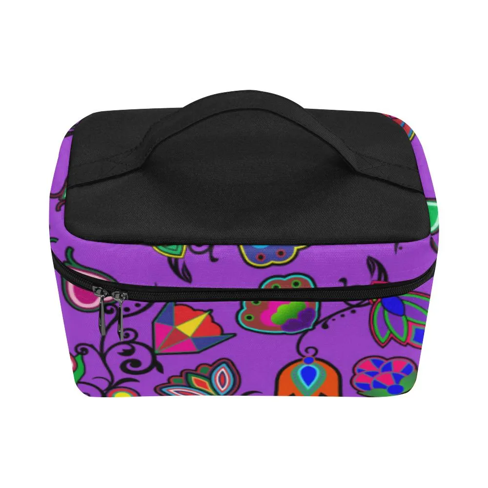 Indigenous Paisley Dark Orchid Cosmetic Bag/Large