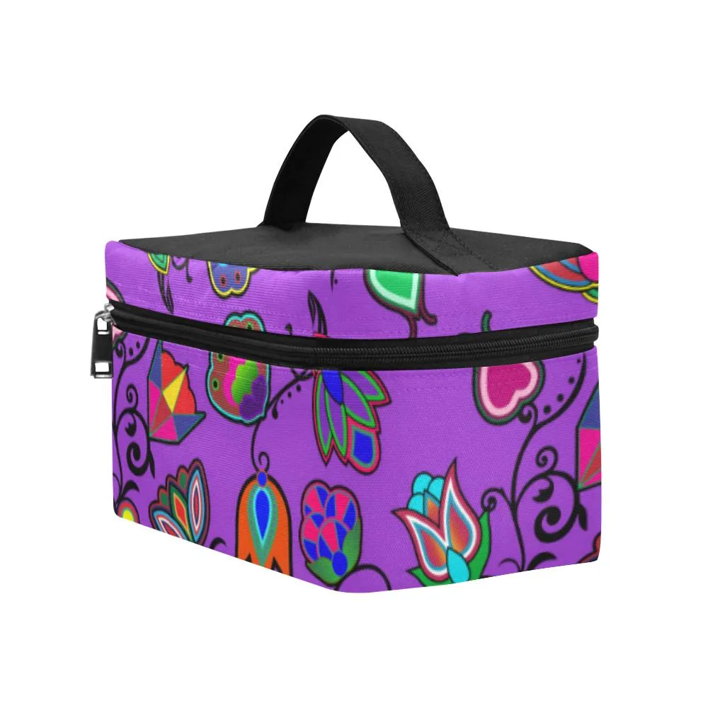 Indigenous Paisley Dark Orchid Cosmetic Bag/Large