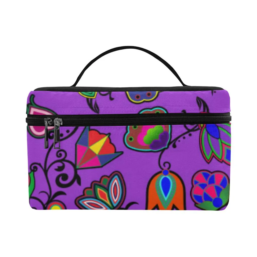 Indigenous Paisley Dark Orchid Cosmetic Bag/Large