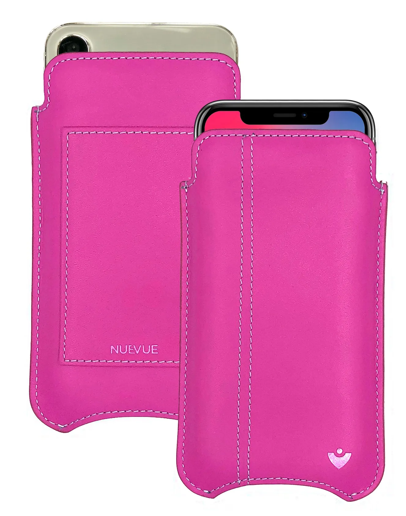 iPhone 12 and iPhone 12 Pro Sleeve Wallet Case | Screen Cleaning and Sanitizing Lining | Genuine USA Cowhide Leather.